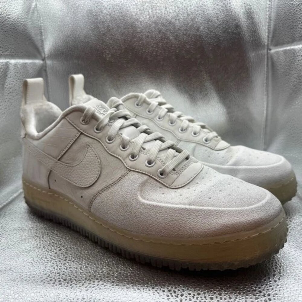 Size 12 Air Force 1 Low Mens White Leather‎ Low Top Athletic Sneakers CK1209-110